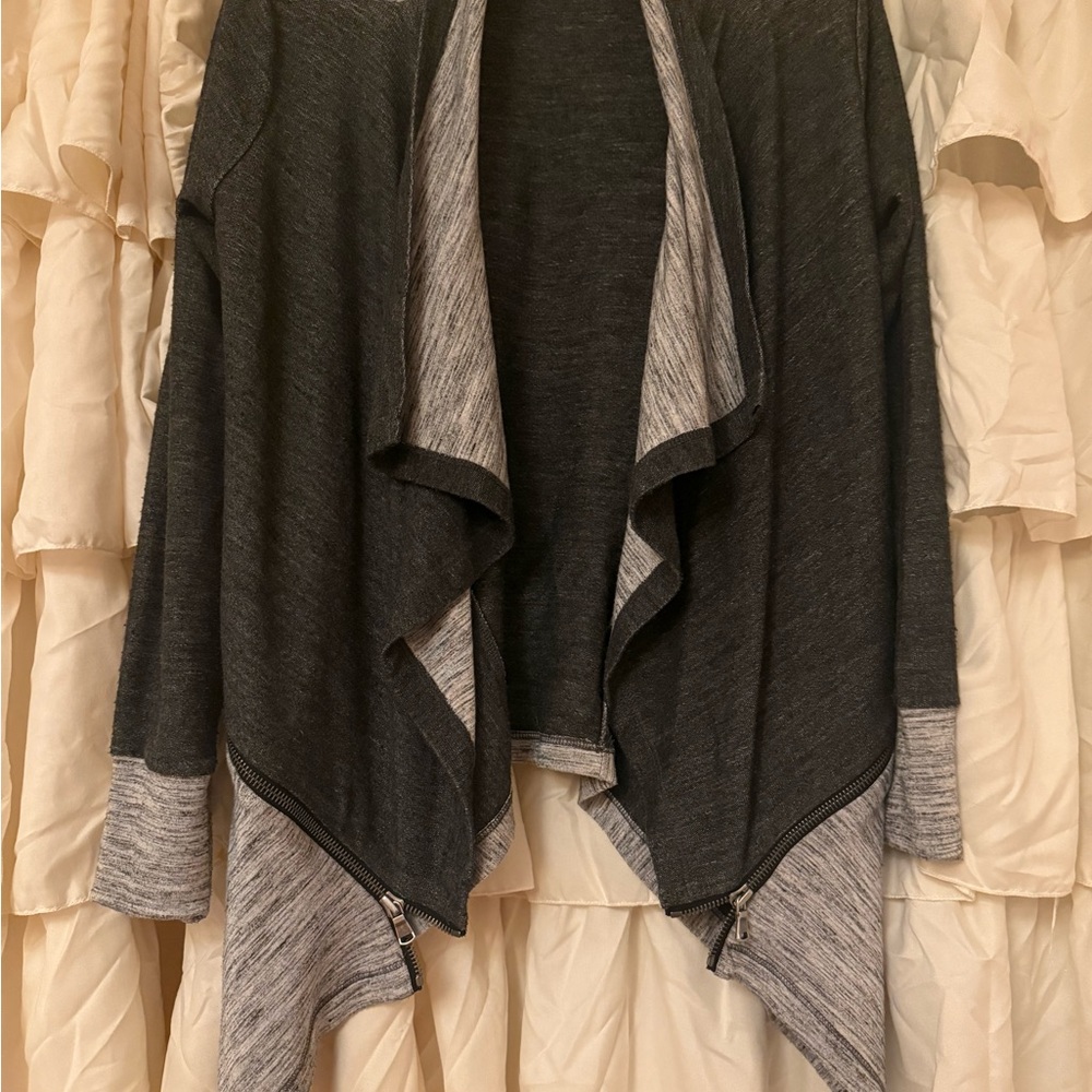 Charcoal Draped Women's Cardigan
